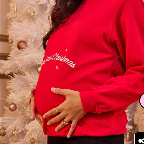 🎉 HP!🎉 Bumps first christmas ugly Christmas Sweater pregnancy announcement - Picture 2 of 5